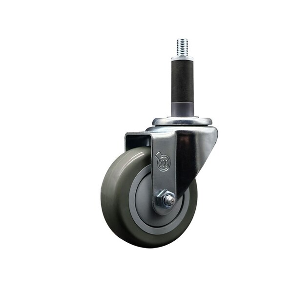 Service Caster 3.5'' Gray Poly Wheel Swivel 1'' Expanding Stem Caster SCC-EX20S3514-PPUB-1 - main
